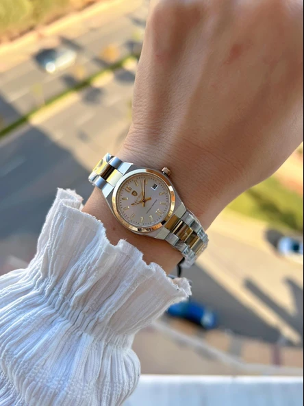 Raymond 2 Yıl Garantili Çelik Kasa Ve Kordon Kararma Renk Atma Yapmaz 5 Atm Kadın Kol Saati 611189.2 - Resim 2