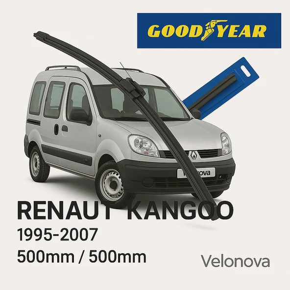 Velonova GOOD YEAR 2’li Set Araca Özel Silecek Takımı Renault Kangoo 1995-2007 Ön Cam Sileceği 500mm-500mm ürün görseli