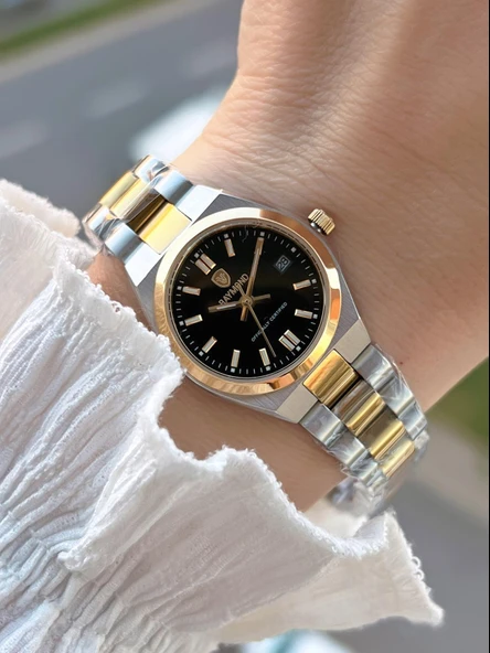 Raymond 2 Yıl Garantili Çelik Kasa Ve Kordon Kararma Renk Atma Yapmaz 5 Atm Kadın Kol Saati 611189.3 ürün görseli