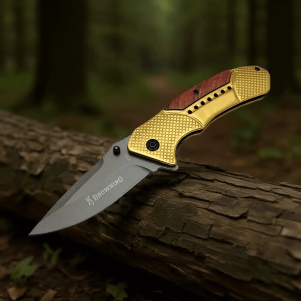 AlsepeteAvm F81G Gold Auto Kamp Çakısı