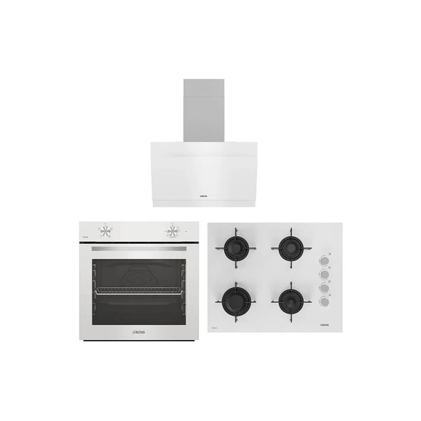 Altus Beyaz Cam Ankastre Set (Ala 310HW - Ala 159 Dhw - Ala 525 W) - 1
