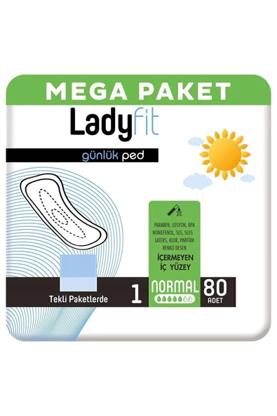 Lady Fit Günlük Ped No: 1 Normal 40 Adet x 2 Adet - 1
