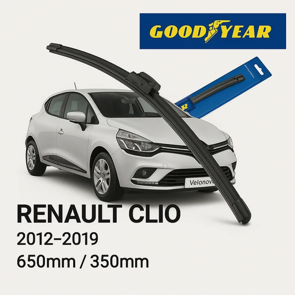 Velonova GOOD YEAR 2’li Set Muz Tipi Silecek Takımı Renault Clio 2012-2019 Ön Cam Sileceği 650mm-350mm ürün görseli