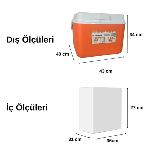 Freeze Peak 26 L Soğutucu Buzluk 28 QT Turuncu - Resim 6
