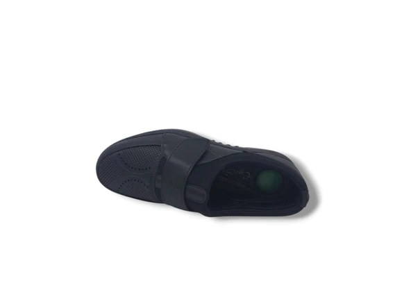 Zerhan 701 Kadın Siyah Cırtlı Çorap Model Jel Topuk Tabanlı Dolgu Taban Komfort Ayakkabı - 5