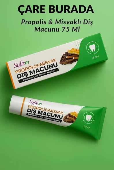 Propolis & Misvaklı Diş Macunu 75 Ml (Beyazlatıcı & Çürük Önleyici & Yatıştırıcı) - 1