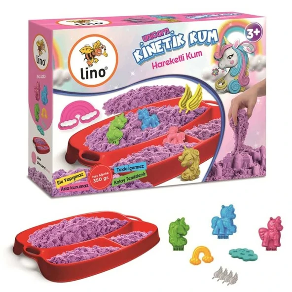 Lino Kinetik Kum Seti DİNAZORLAR (350 gr Kum + Tepsi + 6 Kalıp) - Resim 2