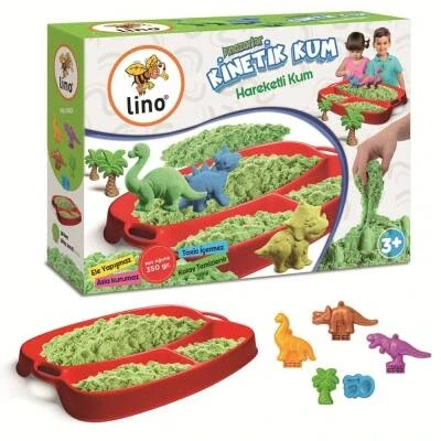 Lino Kinetik Kum Seti DİNAZORLAR (350 gr Kum + Tepsi + 6 Kalıp) ürün görseli