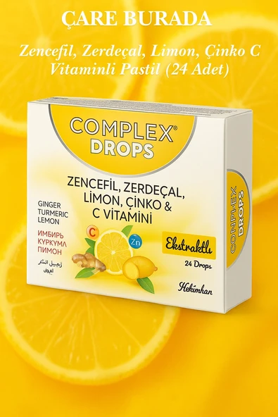 Zencefil & Zerdeçal & Limon & C Vitaminli Pastil (24'lü) ürün görseli 1