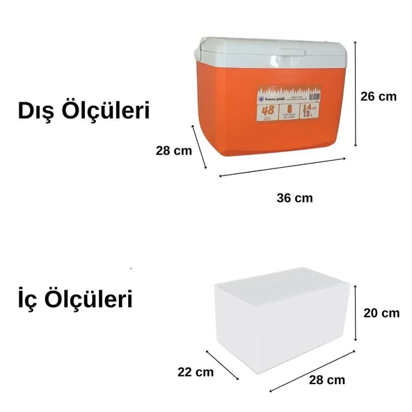 Freeze Peak 13 L Soğutucu Buzluk 14 QT Kırmızı - Resim 5