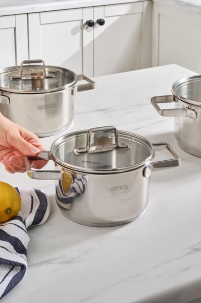 Karaca Valora 6 Parça Midi Çelik Tencere Seti Outlet - 2