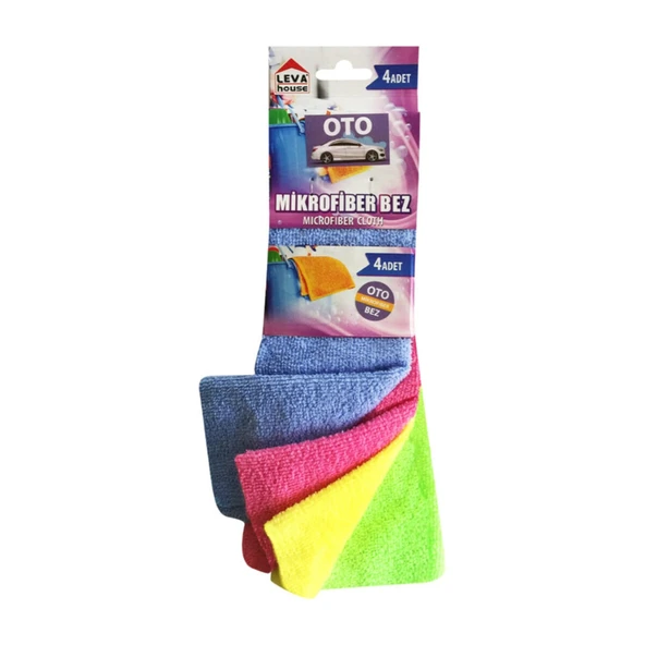Leva House Mikrofiber Oto Temizlik Bezi 4lü Set - 1
