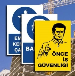 İnşaatlar İçin İş Güvenliği İkaz Levhaları 5 Adet ürün görseli
