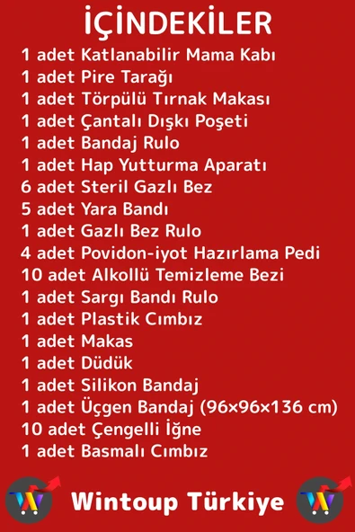 Premium Dayanıklı Portatif Kedi Köpek Taşınabilir Evcil Hayvan Tam Dolu Acil Yardım İhtiyaç Çantası - Resim 3