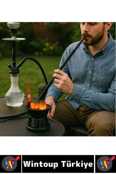 Kompakt Kamp Outdoor Nargile Kömürü Kahve Su Kaynatma Dayanıklı Gövde Elektrikli Mini Ocak 9 Cm - 5