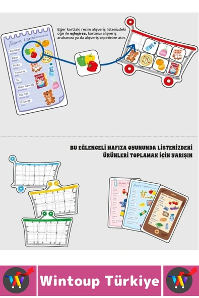 Eğlenceli Çocuk Hafıza Gözlem Kişisel Sosyal Beceri Geliştiren Okul Ev Aile Mutfak Oyun SÜPERMARKET - 2