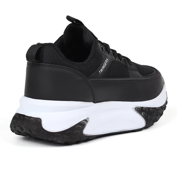 Kadın Kalın Tabanlı Siyah Sneaker Spor Ayakkabı – Rahat, Şık ve Günlük Kullanıma Uygun - Resim 5