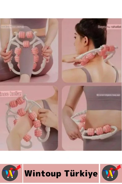 Cilt Sıkılaştıran Bacak Kol Omuz Boyun 9 Teker Ayarlanabilir Basınç Çift Taraflı Selülit Masaj Aleti - 3