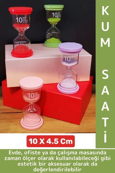 Dayanıklı Dekoratif Ev Ofis Masa Üstü Hediyelik Zaman Ölçer Çok Şık Estetik 10 Dakikalık Kum Saati ürün görseli