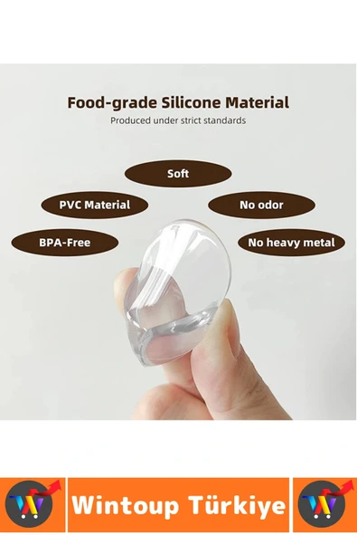 Pratik Çocuk Bebek Güvenlik Masa Komodin Mobilya Çarpma Önleyen Silikon Köşe Kenar Koruyucu 4 Adet - Resim 5