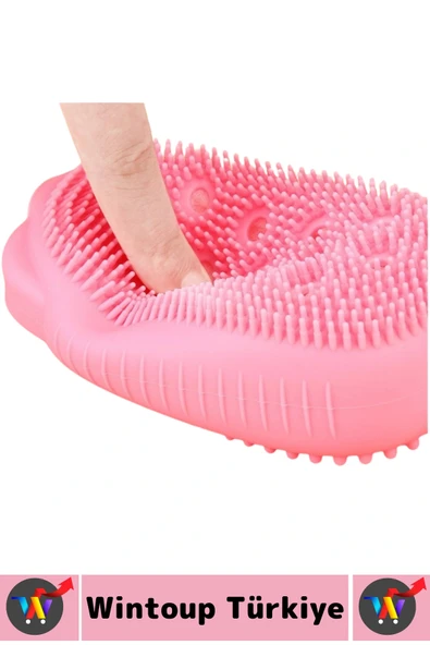 Premium Çift Taraflı Çizgi Yumru Tasarım Cilt Tahriş Etmez Yumuşak Kıl Süngerli Silikon Banyo Kesesi - 3