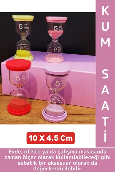 Dayanıklı Dekoratif Ev Ofis Masa Üstü Hediyelik Zaman Ölçer Çok Şık Estetik 5 Dakikalık Kum Saati ürün görseli