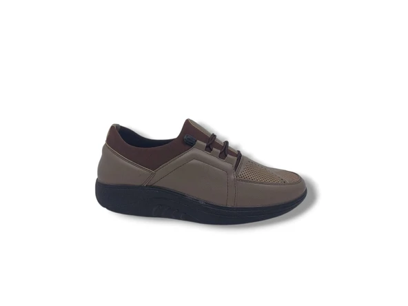 Zerhan 702 Kadın Vizon Çorap Model Jel Topuk Tabanlı Dolgu Taban Komfort Ayakkabı ürün görseli