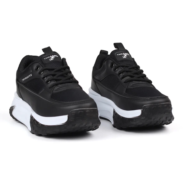 Kadın Kalın Tabanlı Siyah Sneaker Spor Ayakkabı – Rahat, Şık ve Günlük Kullanıma Uygun ürün görseli 1