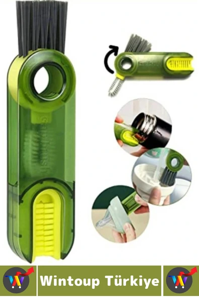 Kompakt Sert Kıllı Zor Nokta Köşe Termos Biberon Bardak 3 Fonksiyonlu Çok Amaçlı Temizleme Fırçası - 2