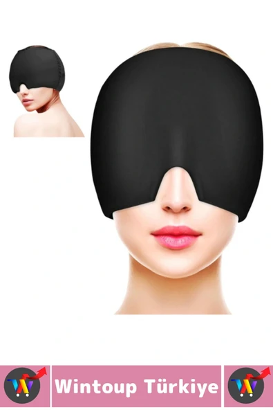 Premium Elastik Kadın Erkek Rahatlatıcı Soğuk Sıcak Kompress Jel Dolu Mıgren Ağrı Uyku Kafa Bandı - 7