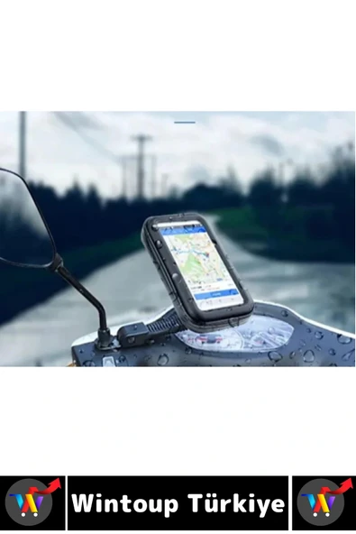 Dayanıklı 360 Derece Döner Su Geçirmez Şeffaf Görüş Engellemez Motosiklet Gidonu Telefon Tutucu - Resim 2