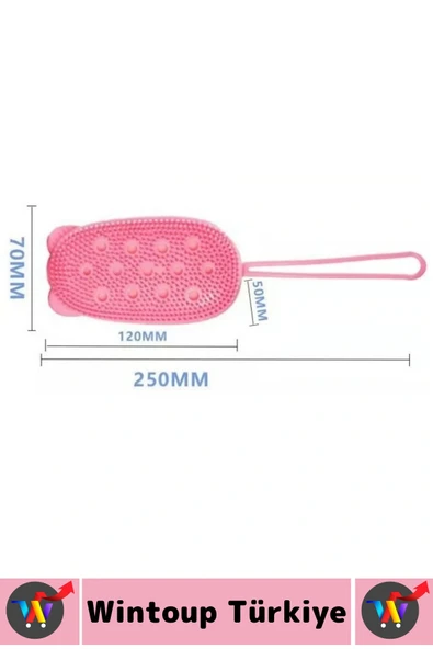 Premium Çift Taraflı Çizgi Yumru Tasarım Cilt Tahriş Etmez Yumuşak Kıl Süngerli Silikon Banyo Kesesi - 4