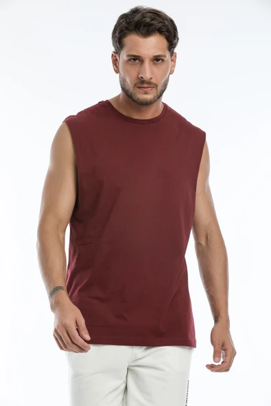 Erkek Kolsuz Bisiklet Yaka Düz Regular Tshırt SPR25AT940 - 4