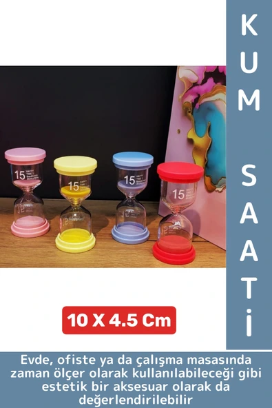 Dayanıklı Dekoratif Ev Ofis Masa Üstü Hediyelik Zaman Ölçer Çok Şık Estetik 15 Dakikalık Kum Saati ürün görseli