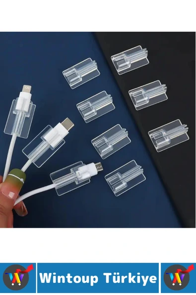 Premium Telefon Şarj Kablosu Aşınma Yıpranma Kırılma Önleyici Şeffaf Silikon Kablo Koruyucu 8 Adet - 3