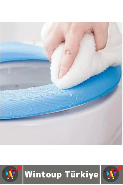 Dayanıklı Esnek Kaymaz Kolay Temizlenir Yumuşak Silikon Banyo Tuvalet Hijyenik Klozet Kapağı Kılıfı - 3