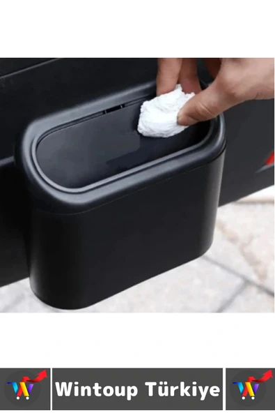 Dayanıklı Oto Çöp Temizlik Kapı Yanı Arka Koltuk Klipsli Kolay Montaj Araç İçi Kapaklı Çöp Kutusu - Resim 4