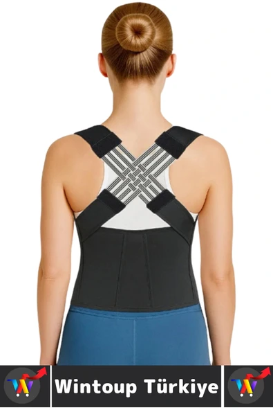 Ofis Masabaşı Öğrenci Spor Sırt Ağrısı Duruş Bozukluğu Postür Ayarlanabilir Kemer Dik Duruş Korsesi - Resim 2
