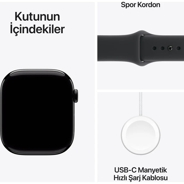 Apple Watch Series 11 Gps, 42 mm Simsiyah Alüminyum kasa ve Siyah Spor kordon - S/m - Resim 8
