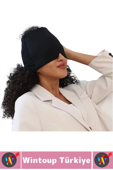 Premium Elastik Kadın Erkek Rahatlatıcı Soğuk Sıcak Kompress Jel Dolu Mıgren Ağrı Uyku Kafa Bandı - 8