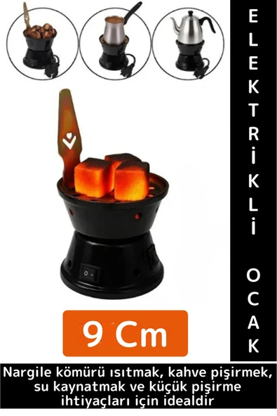 Kompakt Kamp Outdoor Nargile Kömürü Kahve Su Kaynatma Dayanıklı Gövde Elektrikli Mini Ocak 9 Cm