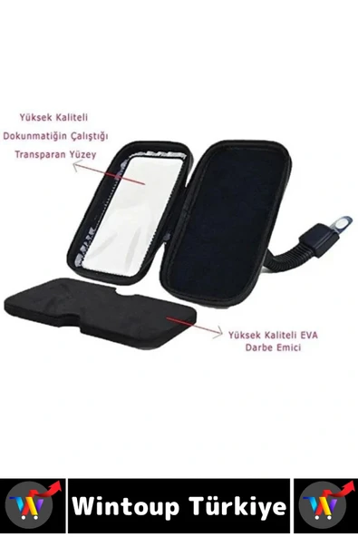 Dayanıklı 360 Derece Döner Su Geçirmez Şeffaf Görüş Engellemez Motosiklet Gidonu Telefon Tutucu - Resim 4