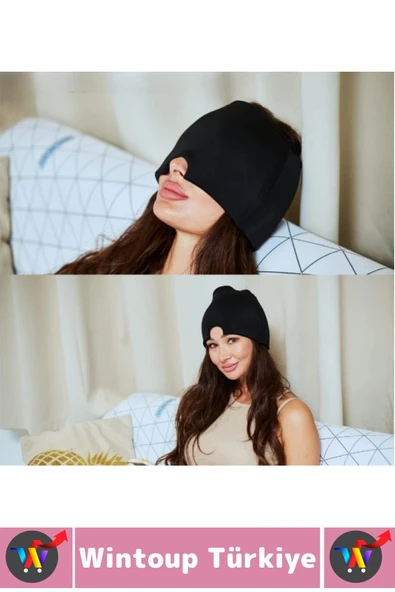 Premium Elastik Kadın Erkek Rahatlatıcı Soğuk Sıcak Kompress Jel Dolu Mıgren Ağrı Uyku Kafa Bandı - 3