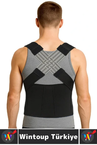 Ofis Masabaşı Öğrenci Spor Sırt Ağrısı Duruş Bozukluğu Postür Ayarlanabilir Kemer Dik Duruş Korsesi - Resim 5