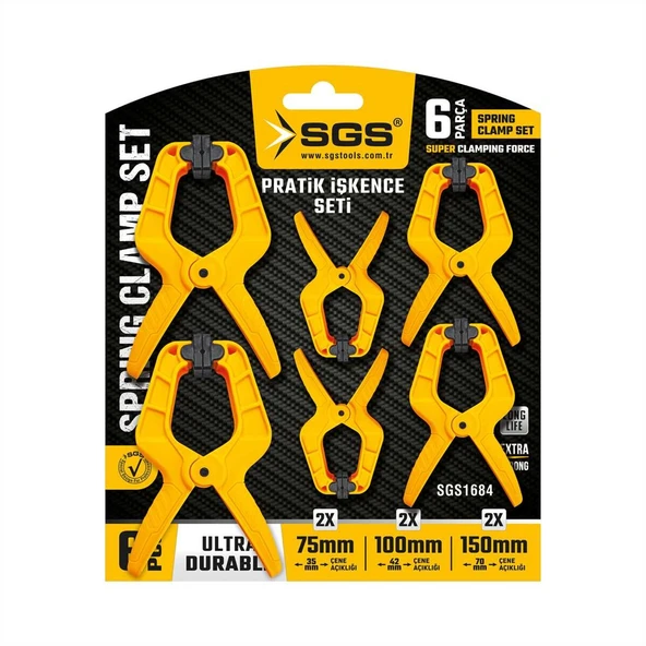SGS 1684 PRATİK İŞKENCE SETİ 6 PARÇA 75MM-100MM-150MM - Resim 2