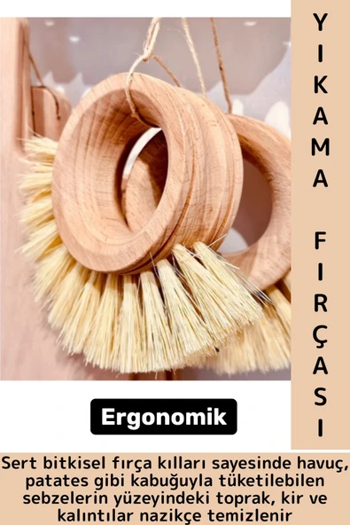 Ergonomik Kolay Tutuş Sert Bitkisel Kıllı Havuç Patates Pancar Turp Sebze Meyve Yıkama Fırçası ürün görseli