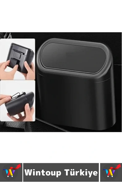 Dayanıklı Oto Çöp Temizlik Kapı Yanı Arka Koltuk Klipsli Kolay Montaj Araç İçi Kapaklı Çöp Kutusu - Resim 3