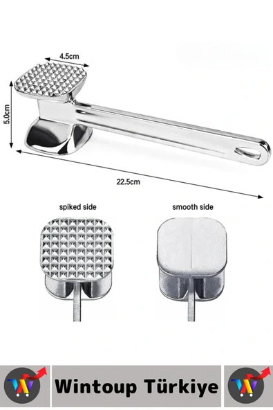 Ergonomik Tutuş Mutfak Et Kıyma Köfte Yüksek Kaliteli Dayanıklı Pratik Çift Taraflı Et Dövme Çekici - Resim 3