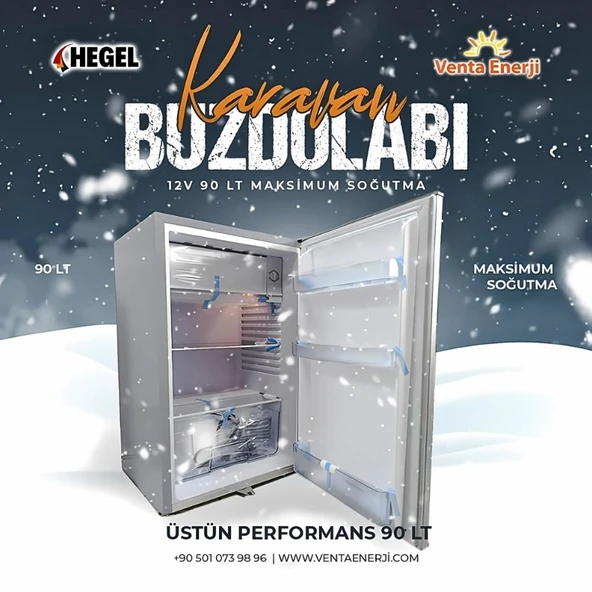 Hegel 12V Dc Kompresörlü 90LT Buzdolabı - Resim 4