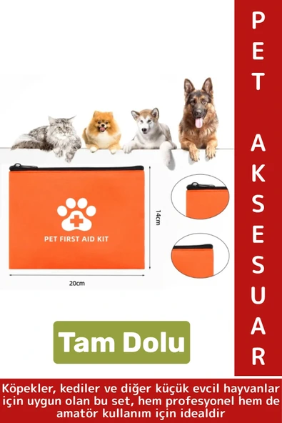 Portatif Dayanıklı Evcil Hayvan Kedi Köpek Tam Dolu Acil Durum İhtiyaç İlk Yardım Seti Çantası ürün görseli